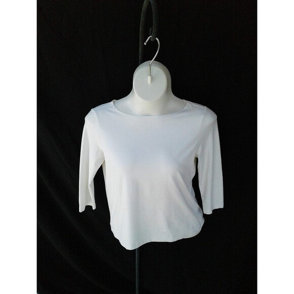 Liz Claiborne White 3/4 sleeve top - Picture 2 of 3